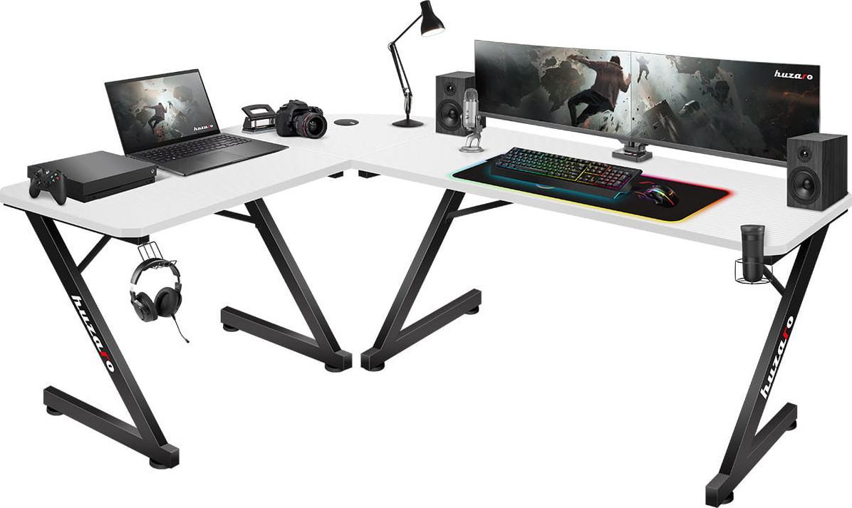 Tavolinë gaming Huzaro Hero 7.0, 154 x 117 cm, e bardhë