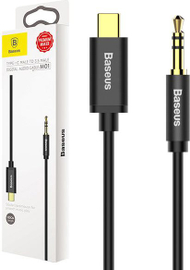 Kabllo audio Baseus USB C në 3.5 mm, 1.2 m, i zi