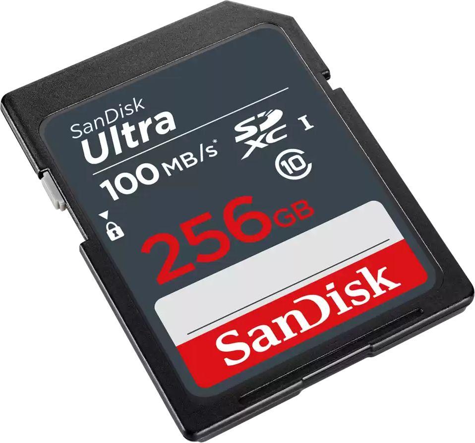 Kartë memorie SanDisk Ultra SDSDUNR 256GB, SDXC, 100MB/s, e zezë