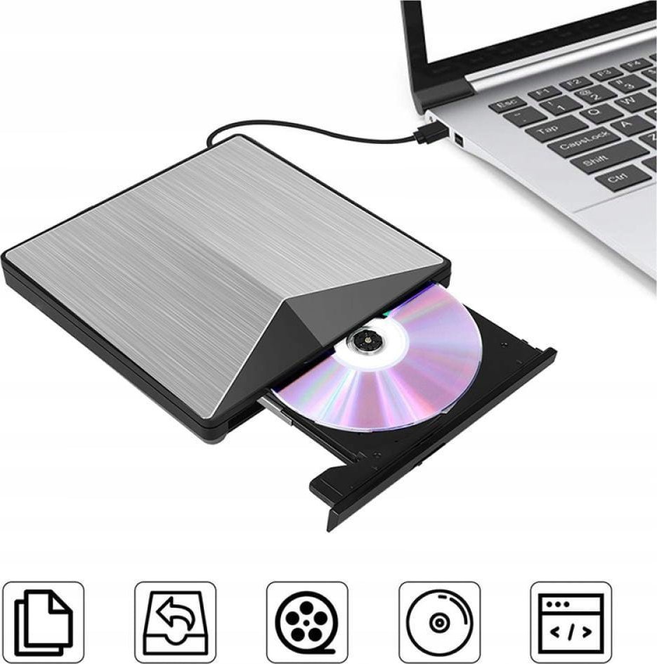Lexues i jashtëm DVD CD USB C, për laptop, i zi