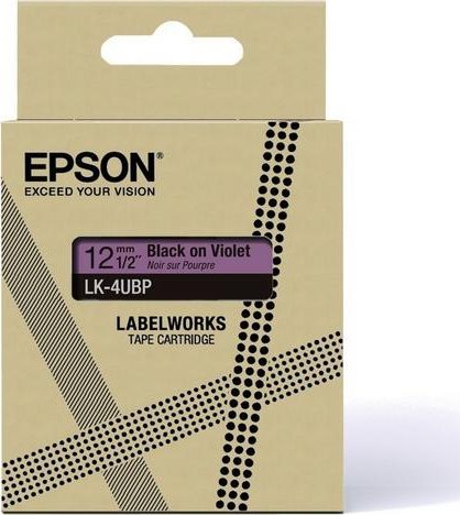 Kasetë etiketash Epson LK-4UBP, 1.2 cm, e zezë me vjollcë
