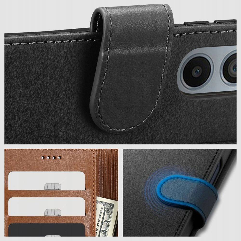 Këllëf portofol Tech-Protect për Xiaomi Redmi 12C, lëkurë ekologjike, me magnet, i zi