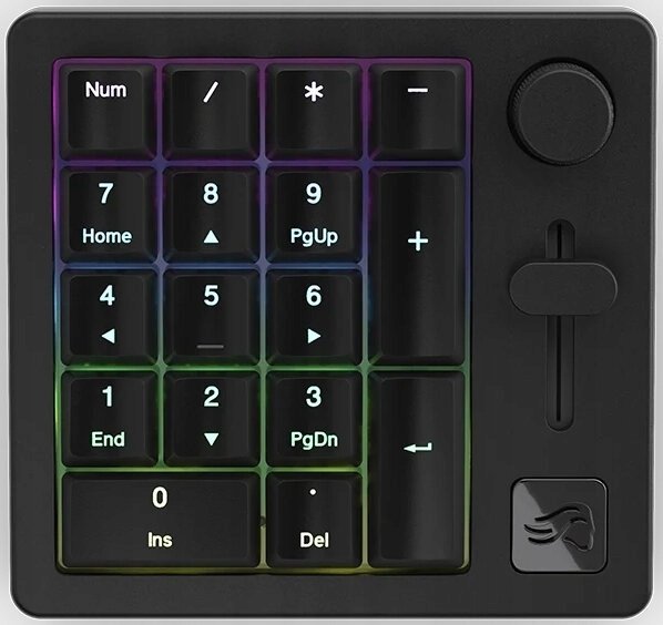 Нумерички лизгач Glorious GMMK, алуминиум CNC, за GMMK Wireless Numpad, црн Slate