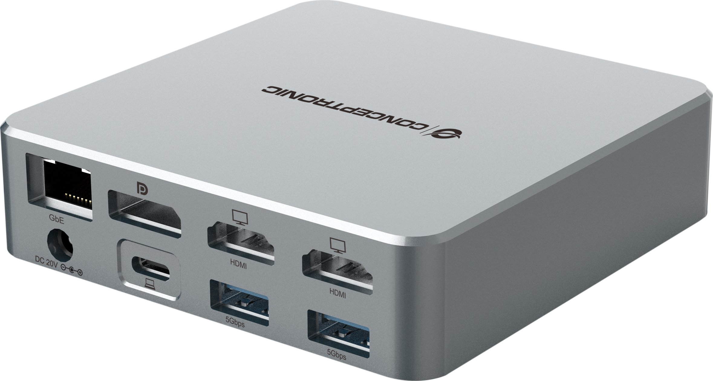 Docking LevelOne Conceptronic DONN25G, USB 3.2 Gen 2, 15 në 1, DisplayLink, 100W, argjendtë