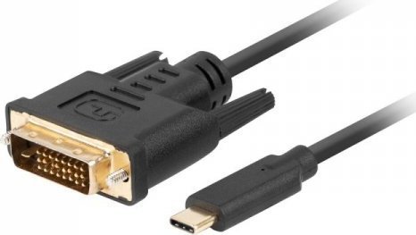 Kabllo adapter USB C në DVI D Lanberg CA-CMDV-10CU-0030-BK, 3 m, e zezë