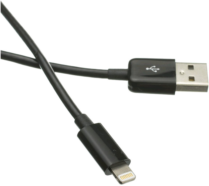 Кабел C-TECH USB 2.0 Lightning (IP5 и повисоко) кабел за полнење и синхронизација, 2м, црна