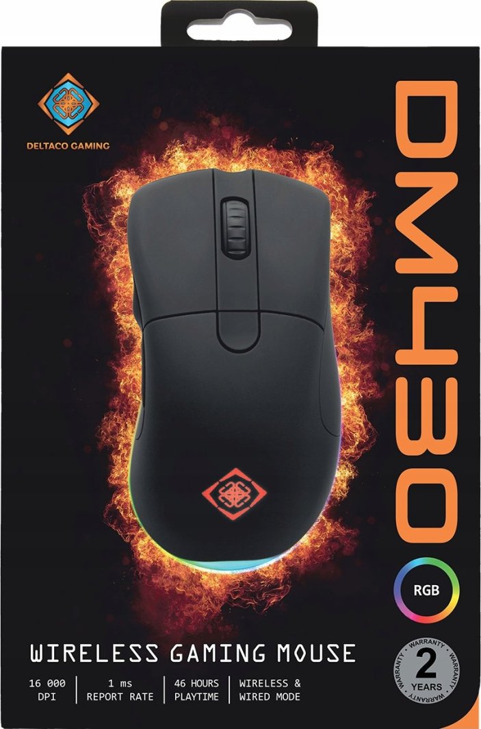Maus gaming wireless Deltaco Gaming DM430, 16000 DPI, RGB, i zi