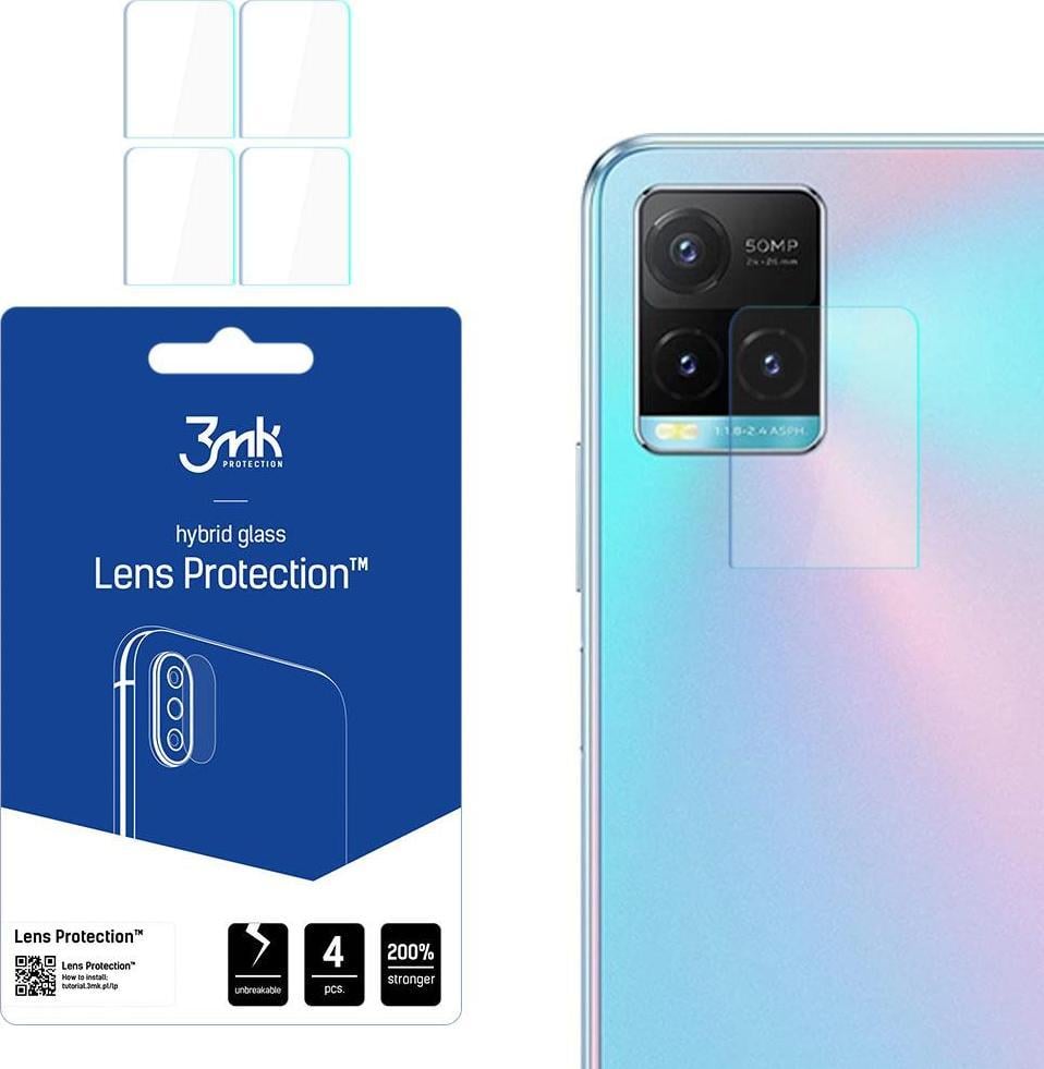 Mbrojtës xhami lente 3MK për Vivo Y33s, set 4 copë, transparent