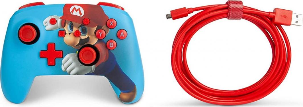 Kontroller PowerA Mario Punch, me kabllo, i kaltër