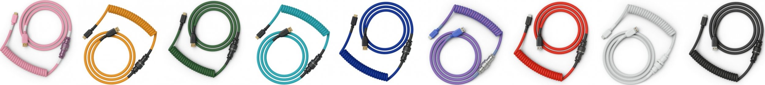 Kabllo USB Glorious GLO-CBL-COIL-RED, USB-A në USB-C, 1.36 m, e kuqe