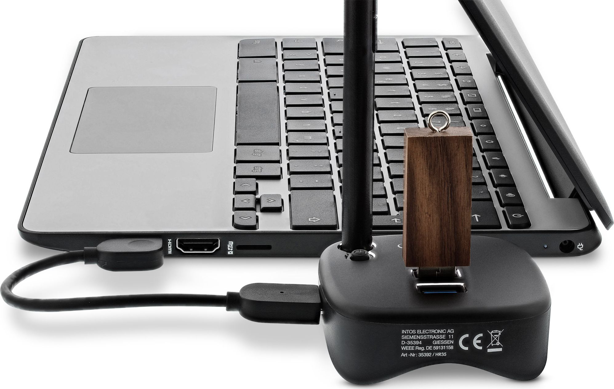 Docking station InLine 35392, USB 3.0, Gigabit Ethernet, gri alumini