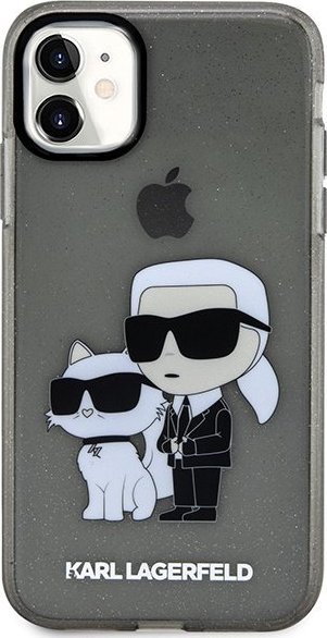 Futrollë për telefon Karl Lagerfeld KLHCN61HNKCT, për iPhone 11 XR, hardcase me shkëlqim Glitter, e zezë