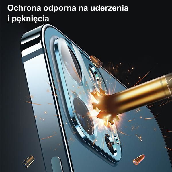 Xham protektor kamere USAMS US-BH707 për iPhone 12 Pro Max, metal, gold