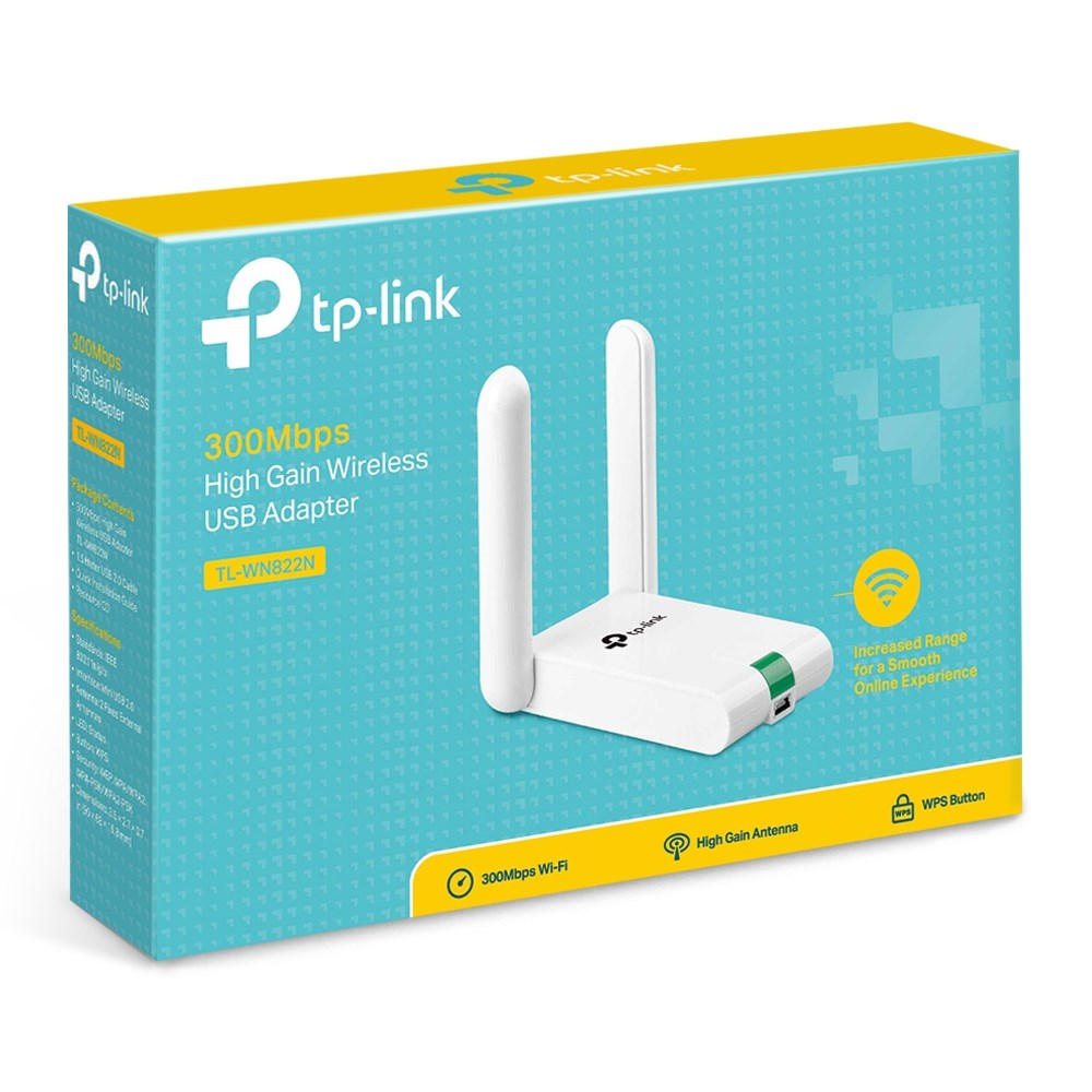 Përshtatës Wi-Fi TP-Link TL-WN822N, USB 2.0, 300 Mbps, 2.4GHz, i bardhë