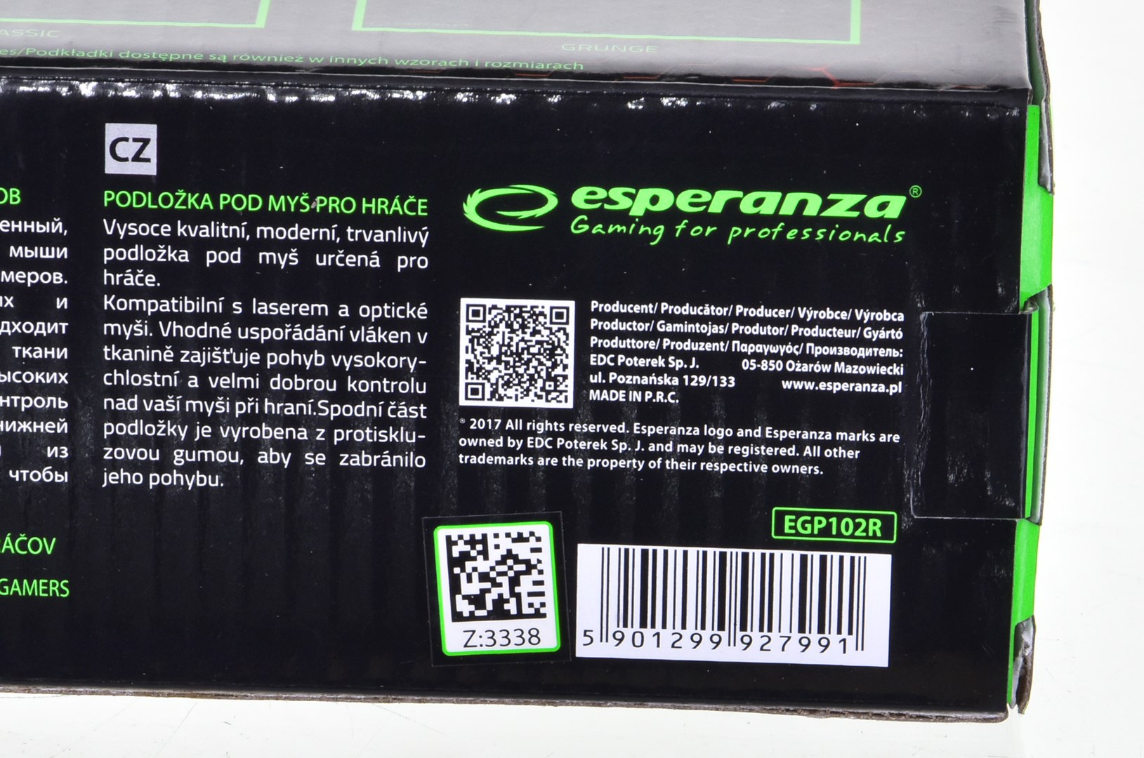 Mauspad Esperanza EGP102R, i zi