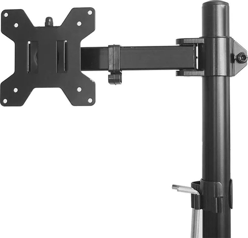 Krah tavoline për monitorë Maclean MC-967, për 2 monitorë 13"-27", metalik, i zi