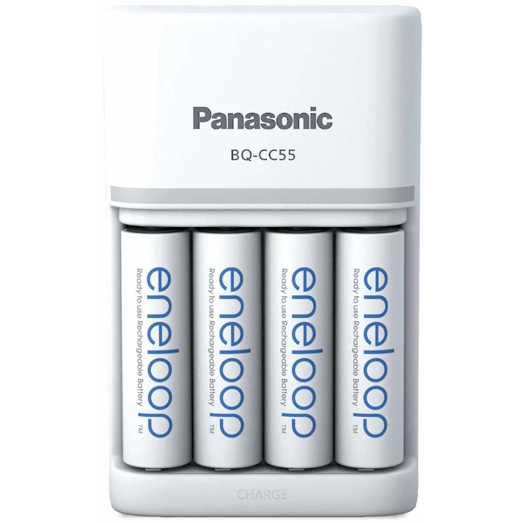 Karikues baterish Panasonic eneloop BQ-CC55, 4x AA 2000mAh, inteligjent i shpejtë, i bardhë