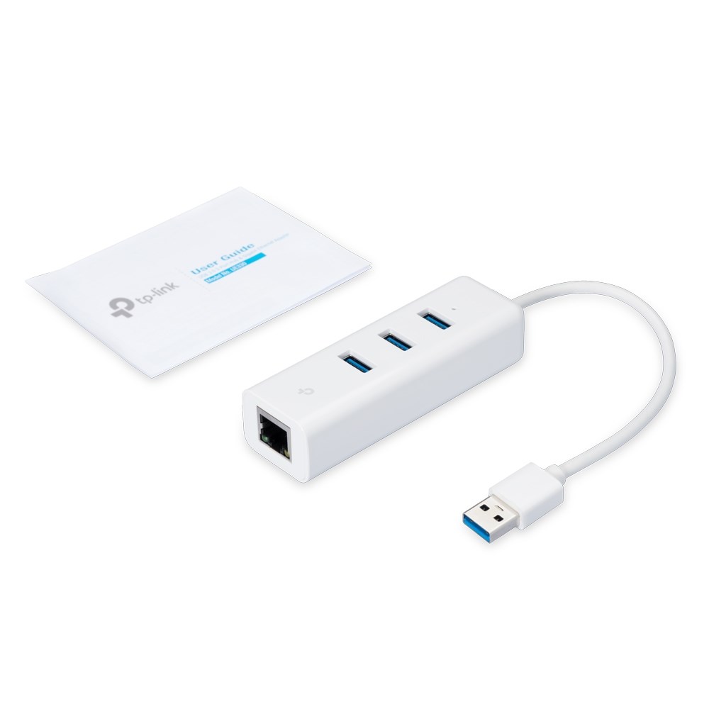 Përshtatës rrjeti TP-Link UE330, Gigabit Ethernet, 3x USB 3.0, i bardhë