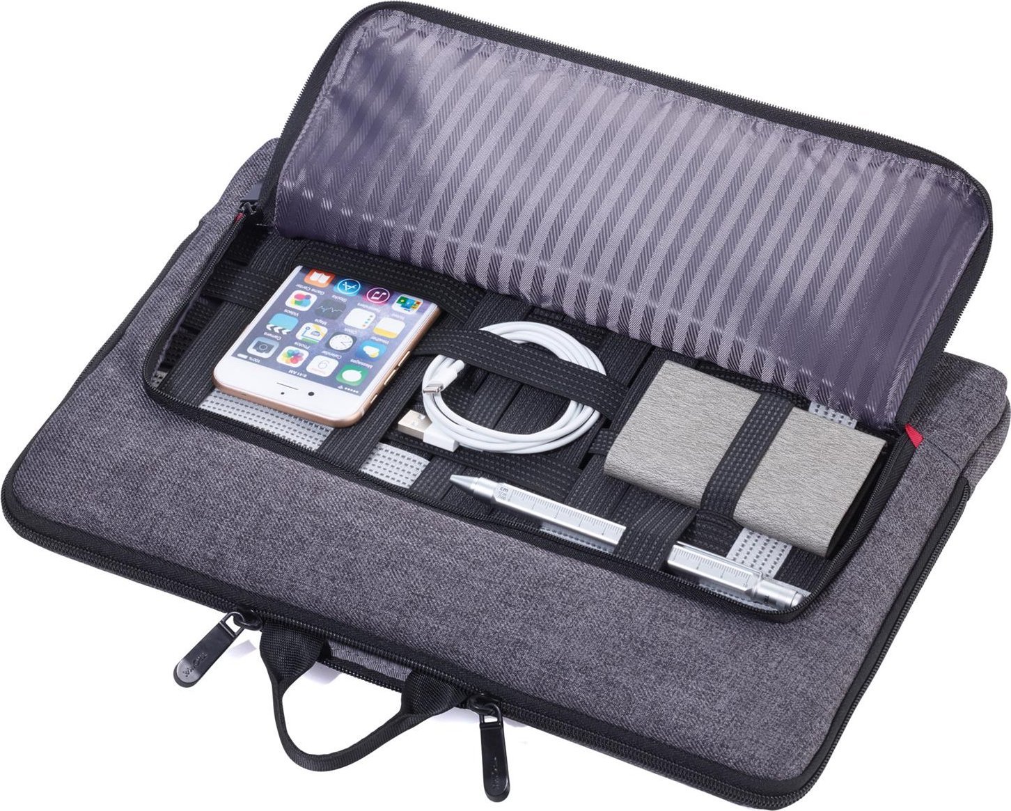 Çantë portfolio Troika Mon Carry, me zinxhir, gri