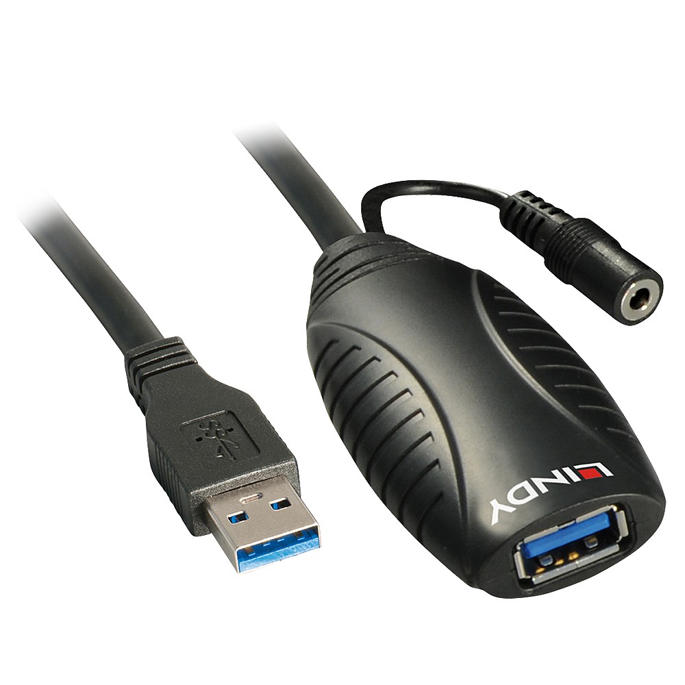 Kabllo zgjatues Lindy, USB 3.0, 15m, aktiv, e zezë
