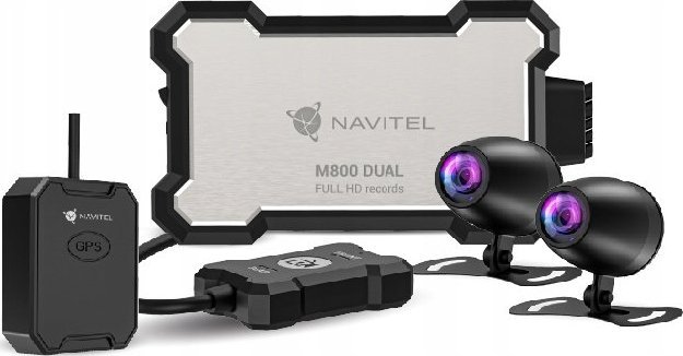 Kamerë dyfishe motoçiklete Navitel M800 Dual, Full HD, GPS dhe Wi-Fi, e zezë