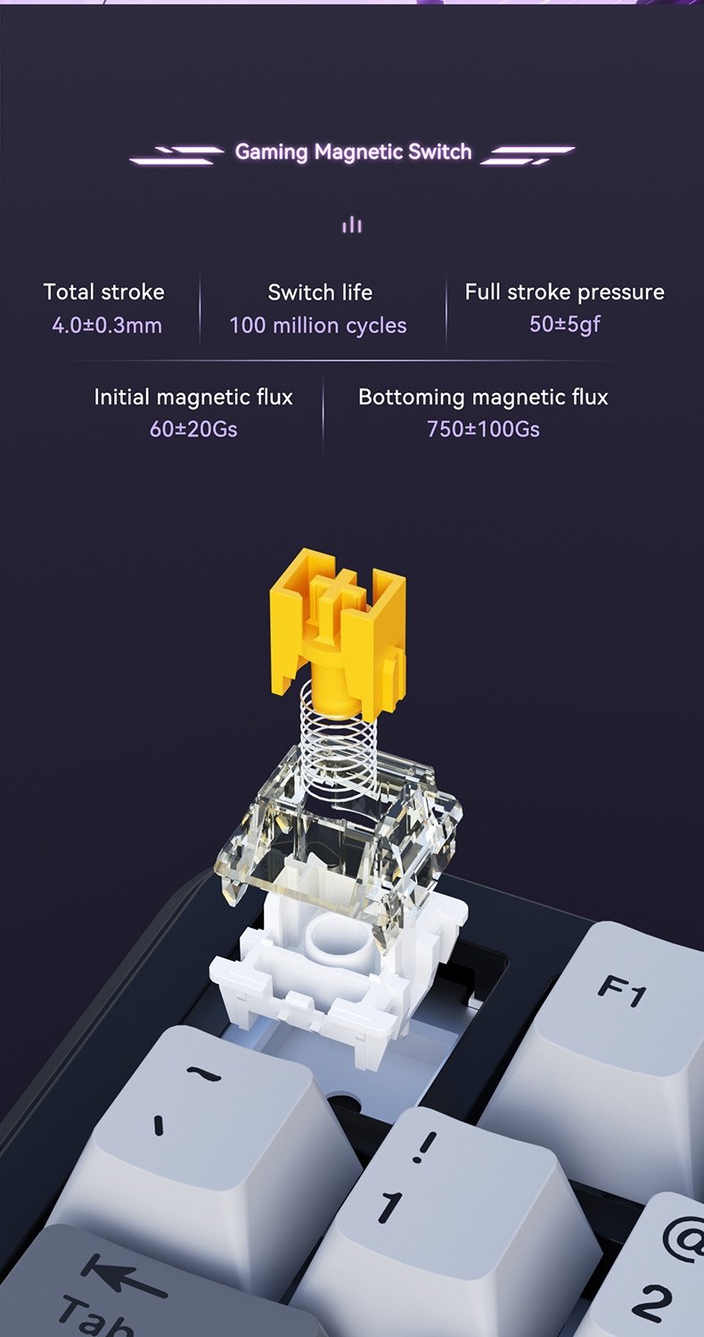 Tastierë mekanike gaming AJAZZ AK820max, triple mode, me kabllo, e zezë