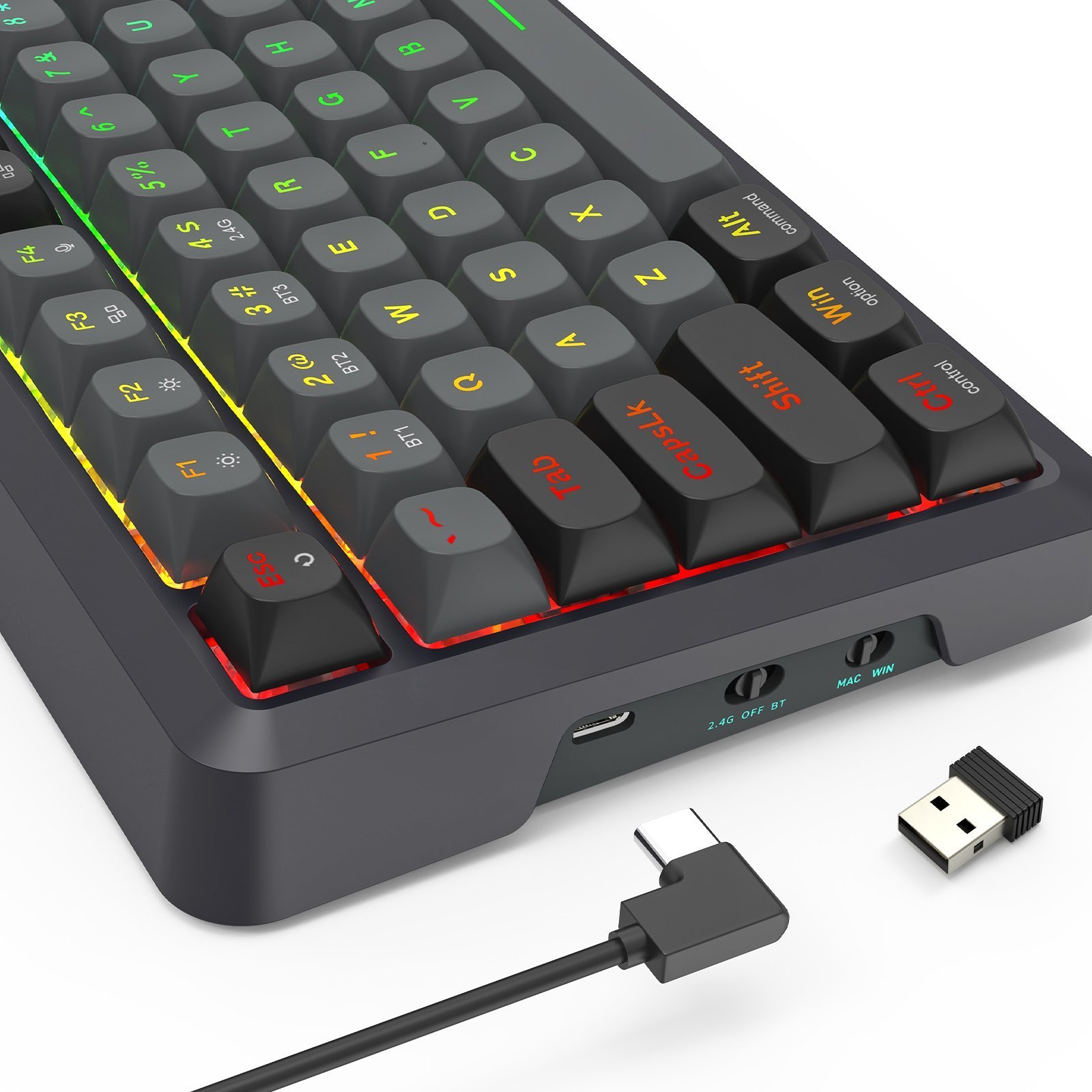 Tастатура гејминг Redragon Bragi K688 Pro, механичка, RGB, со и без кабел, црна