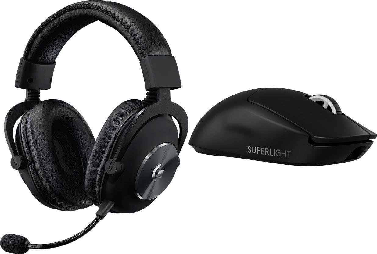 Set gaming Logitech G Pro X Lightspeed, kufje wireless, maus G Pro X Superlight 2, i zi