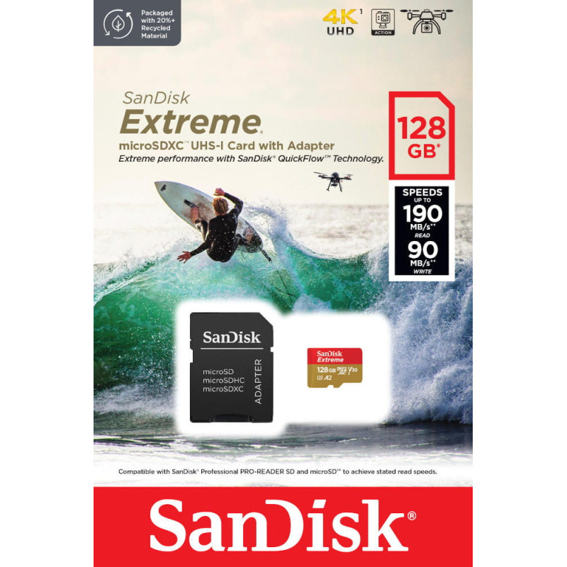SanDisk Extreme MicroSD 128GB 190MB/s