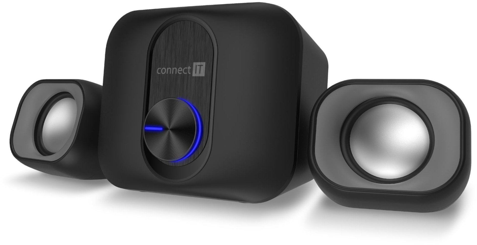 Altoparlantë PC CONNECT IT Rumble PRO 2.1, sistem zëri 2.1, subwoofer, të zinj