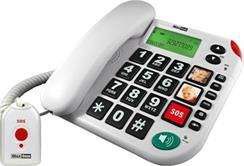 Telefon fiks Maxcom KXT480, butona të mëdhenj, Caller ID, i bardhë