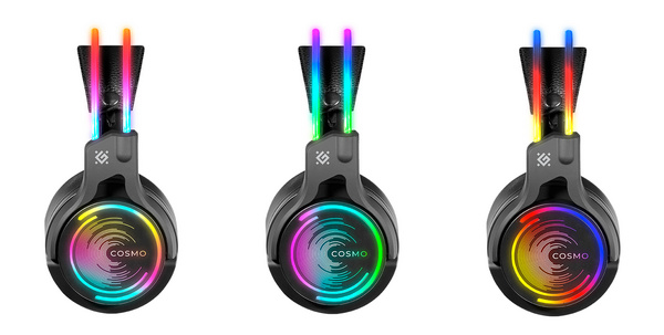 Kufje DEFENDER COSMO PRO 7.1, USB, 2.1m, RGB, të zeza