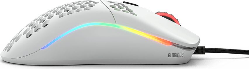 Maus lojërash Glorious Model O Minus, kabel Ascended Cord, RGB, i bardhë