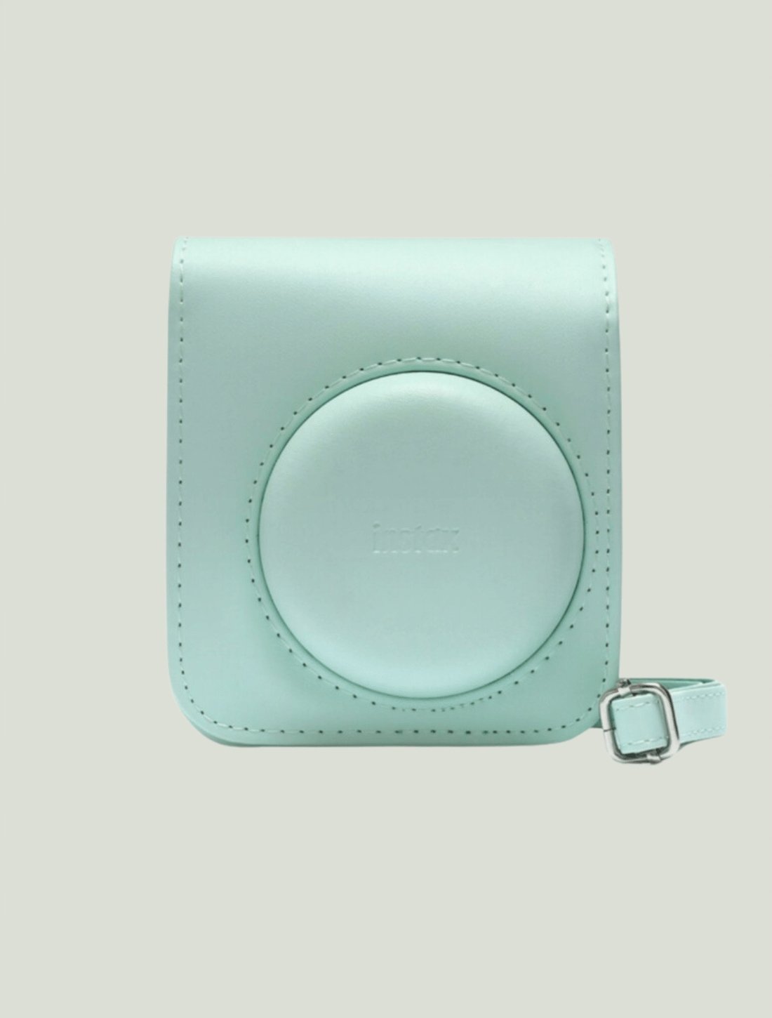 Kuti mbrojtëse për kamera Fujifilm Instax Mini 12, me rrip shpatulle, mint e gjelbër