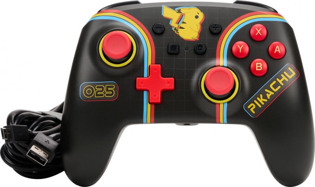 Kontroller PowerA Enhanced Pikachu Arcade, me kabllo, shumëngjyrësh