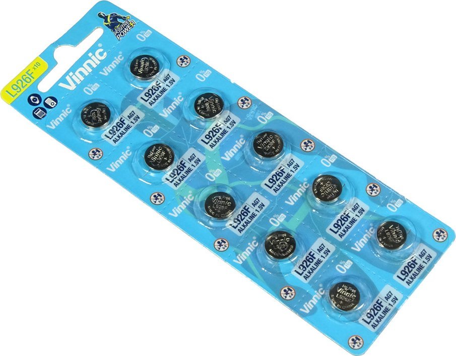 Алкални батерии Vinnic LR57, 1.5V, сет 10 парчиња