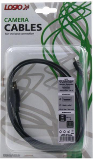 Kabllo USB Logo, USB-A -miniUSB, 1.8 m, e zezë