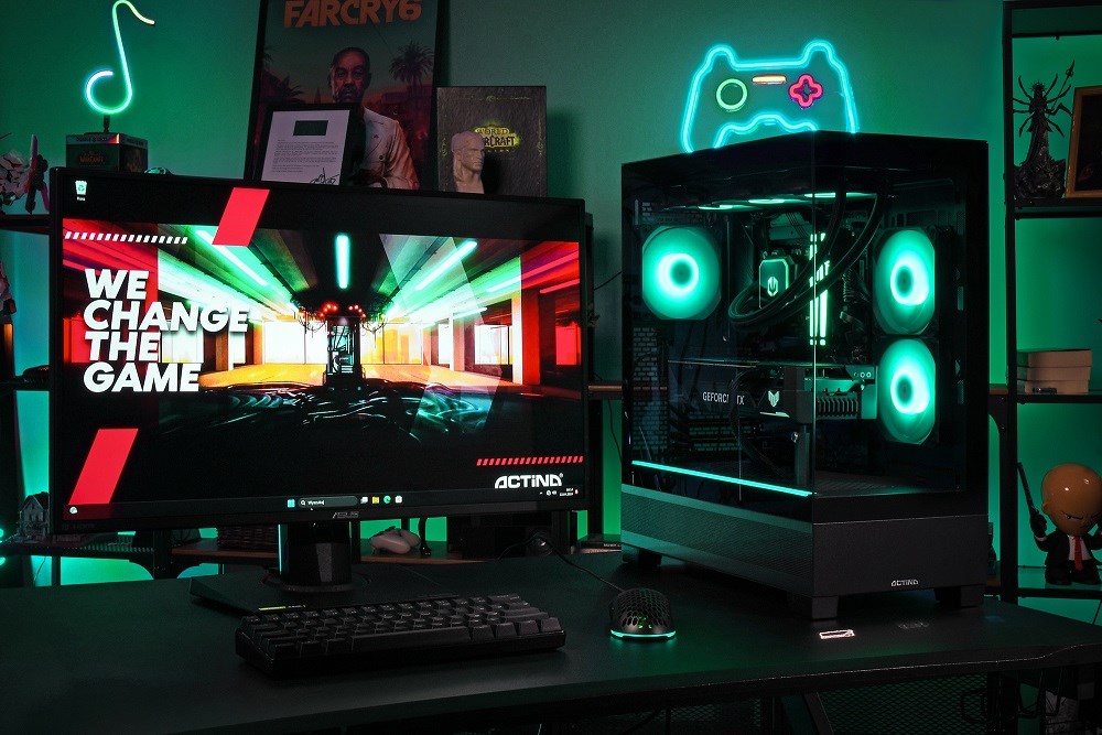 PC gaming Actina GameOn, AMD Ryzen 7 7800X3D, 32GB RAM, 1TB SSD, GeForce RTX 5070, i zi