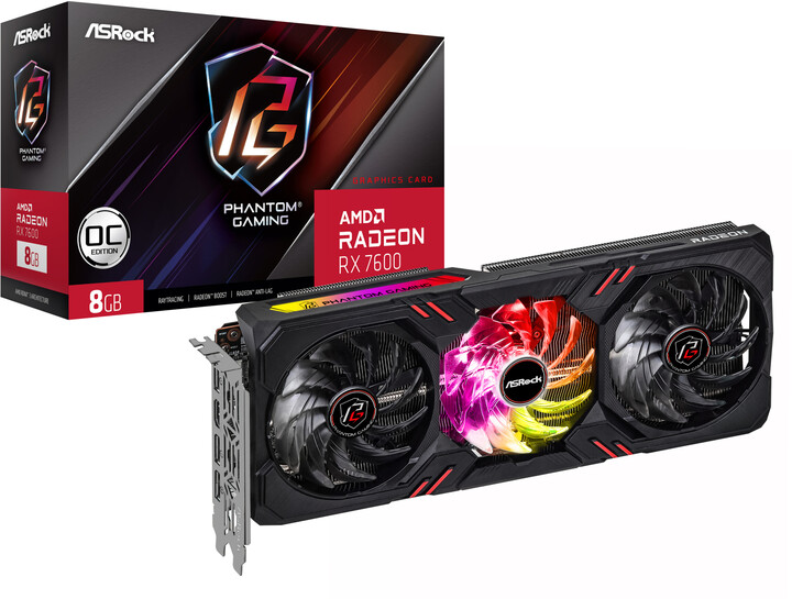 Графичка картичка ASRock AMD Radeon™ RX 7600 Phantom Gaming 8G OC, 8GB GDDR6
