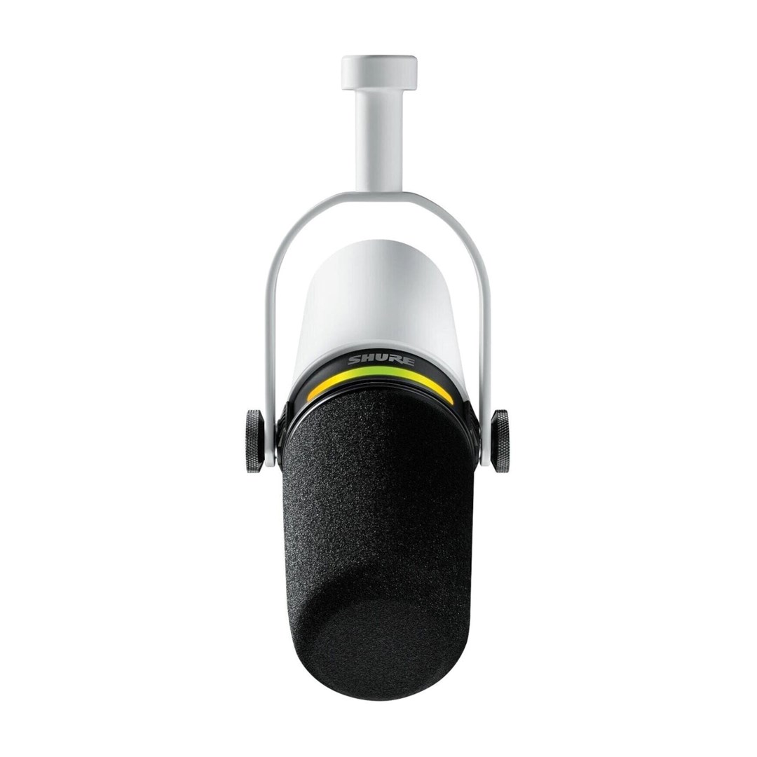 Mikrofon dinamik Shure MV7 Plus, USB C, XLR, i bardhë