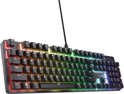 Tastierë mekanike Trust GXT 871 Zora, USB, ndriçim RGB, e zezë