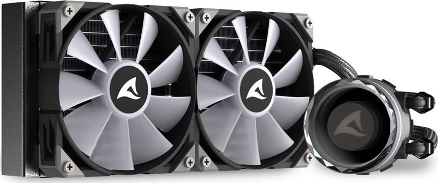 Ftohës uji për procesor Sharkoon S80 RGB, radiator 240 mm, PWM, me ndriçim RGB