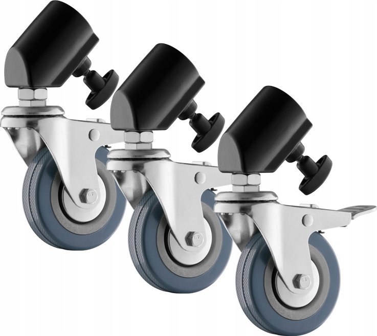 Rrota për trekëmbësh Jinbei JB11-036, set me 3 rrota, adapter për stativ, të zeza