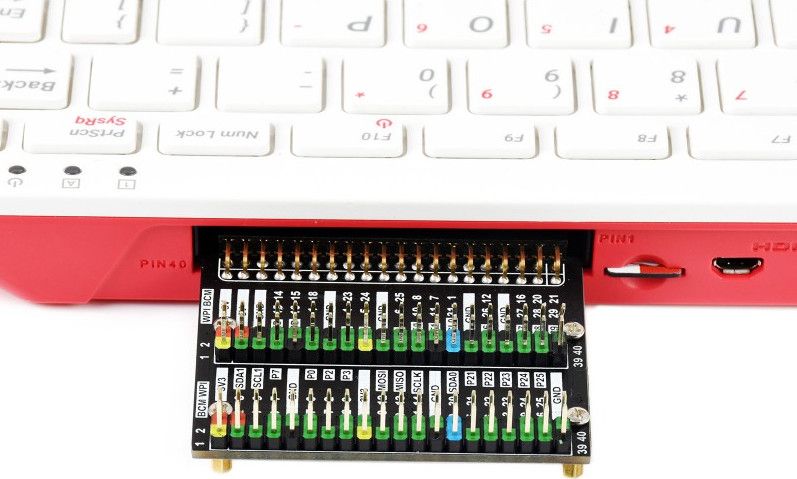 Adapter GPIO Waveshare për Raspberry Pi 400, 2 x 40 pin, i zi