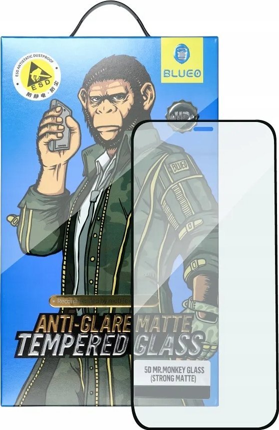 Xham mbrojtës BlueO 5D Mr. Monkey për iPhone 13 Pro Max, privacy, transparent