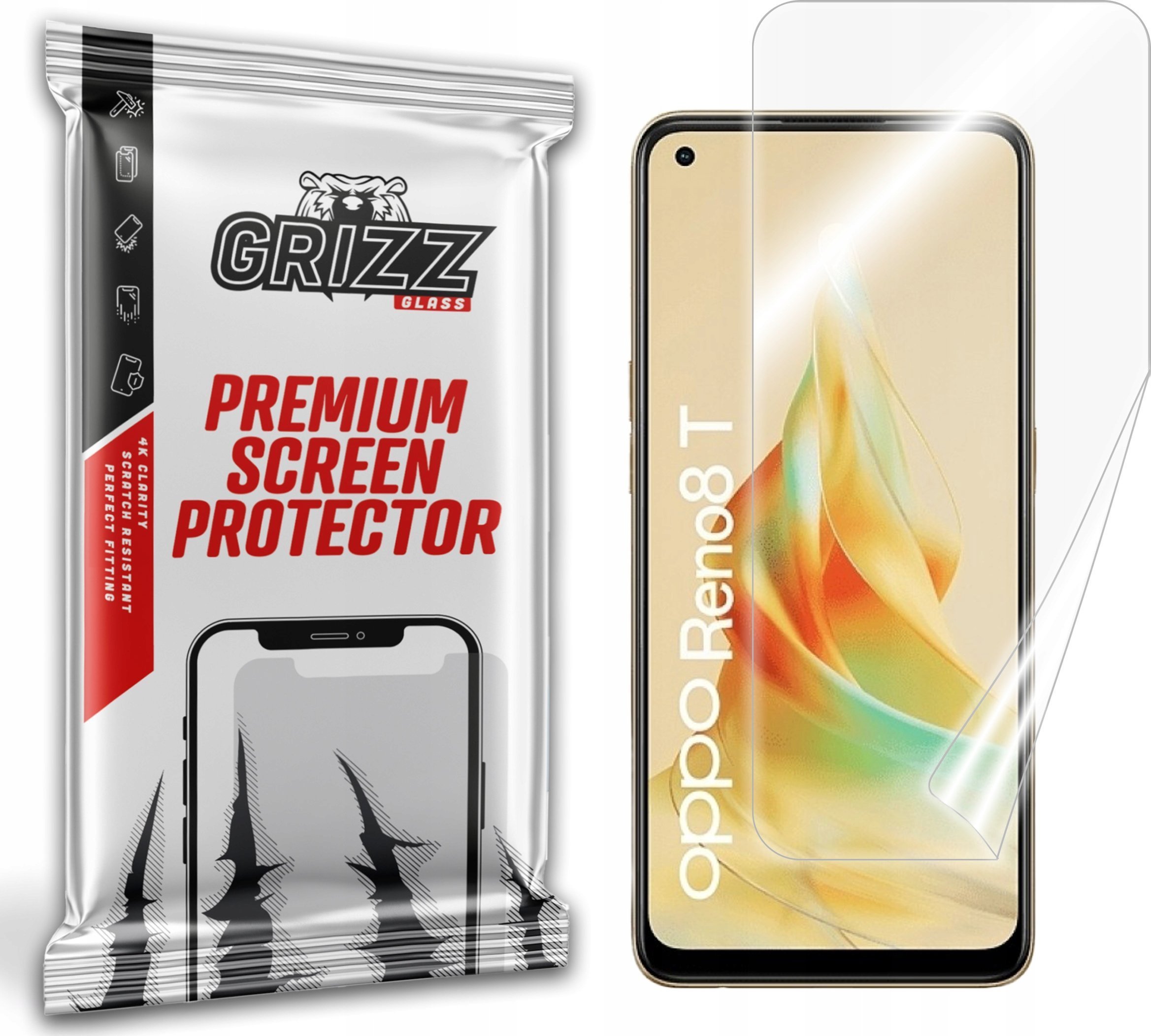 Mbrojtës ekrani GrizzGlass CeramicFilm për Oppo Reno8 T 4G, keramik, transparent
