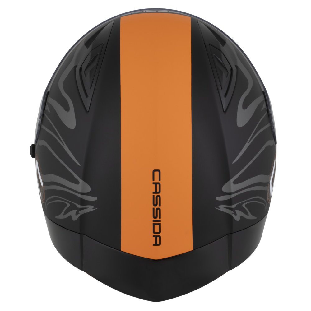 Helmetë integrale Cassida Orbit Multivers, ECE 22.06, me diell, e zezë matte portokalli gri e bardhë, XL