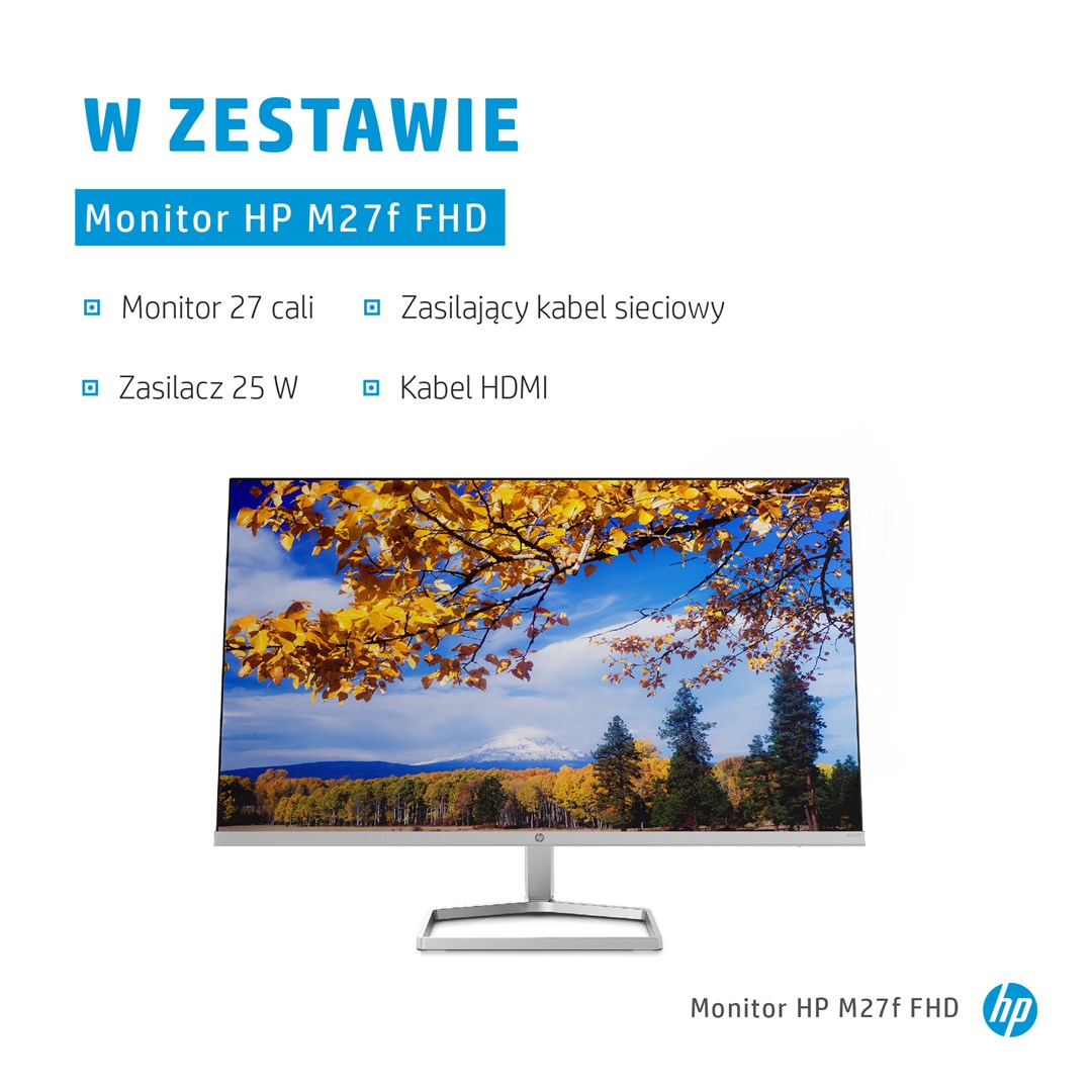 Monitor HP M27f 68.6, 27", 1920 x 1080, Full HD, 75 Hz, i zi