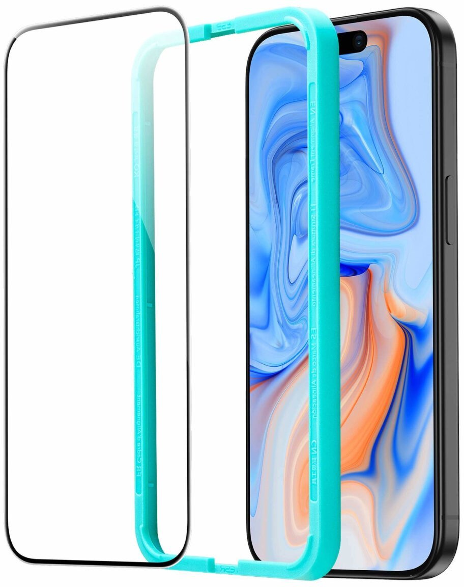 Mbrojtëse ekrani xham i temperuar ESR për iPhone 15, anti-gërvishtje, kundër gjurmëve të gishtave, transparente