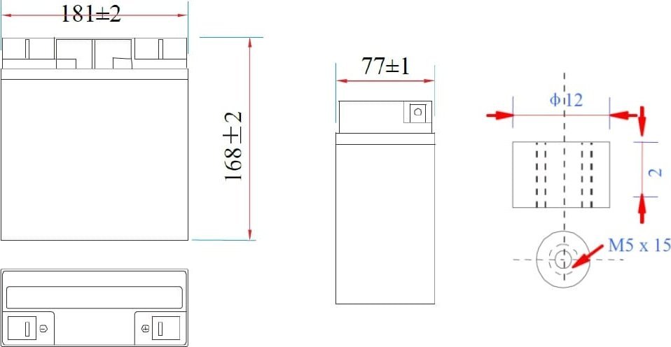 Bateri MW Power MWLJ, 12.8V 18Ah, LiFePO4